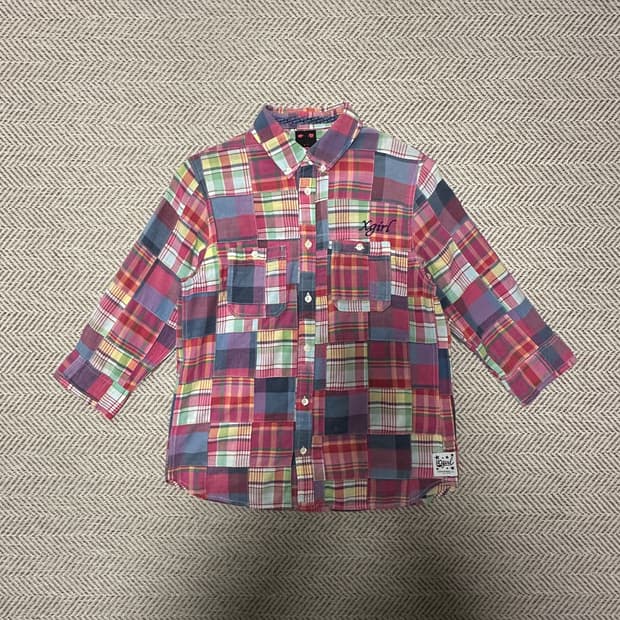 X-GIRL patchwork shirt
