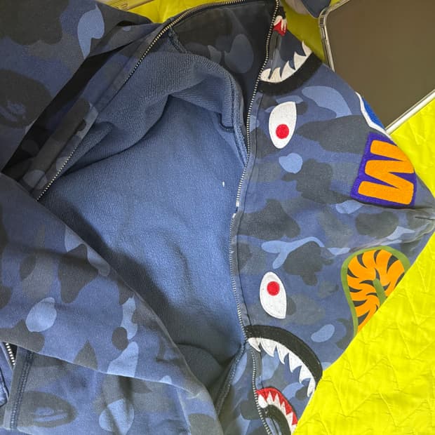 베이프 샤크후드집업 청계 네이비 판매 L