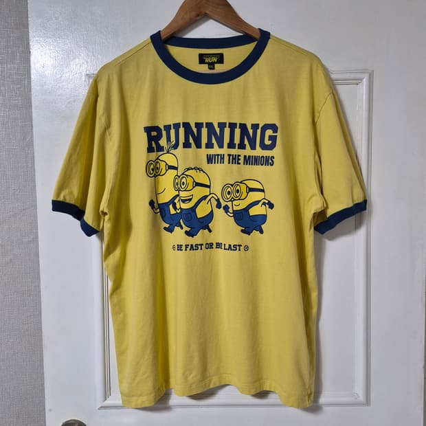 (XXL) 2025 부산 미니언즈 런 링거 티셔츠