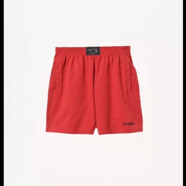 자라 윌리차바리아 자수 조거 버뮤다 레드