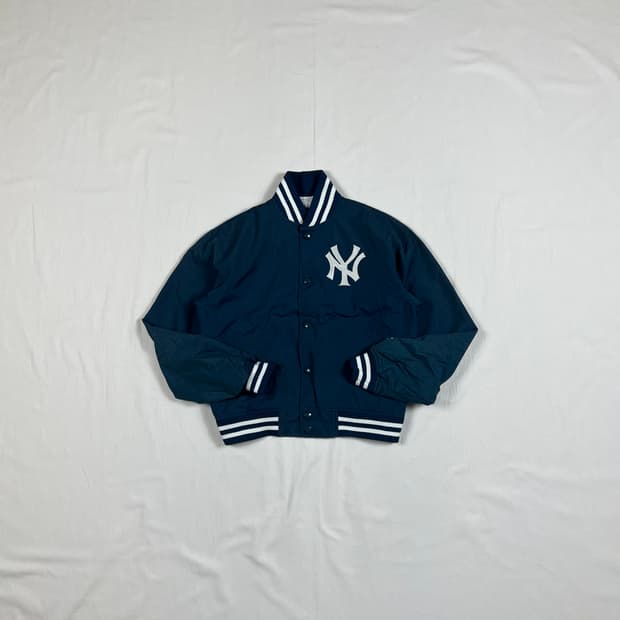 90‘s 스타터 starter 키즈 ny양키즈 팀 로고 블루종 자켓