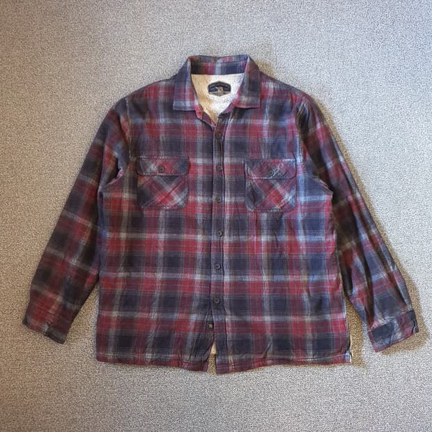 미국 수입 쉐르파안감 플란넬 체크 셔츠 no.2