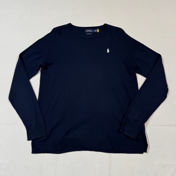 M) 폴로 랄프로렌 피마코튼 네이비 니트 신형 큐알탭