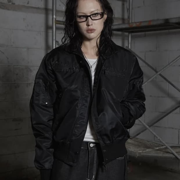 어니브 봄버자켓 블랙 m