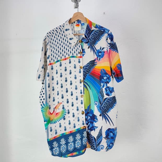 팜 리오 하와이 서프 버튼 다운 카라 쇼트 셔츠
