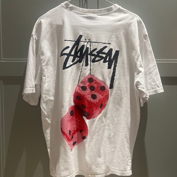 스투시 퍼지다이스 반팔 화이트