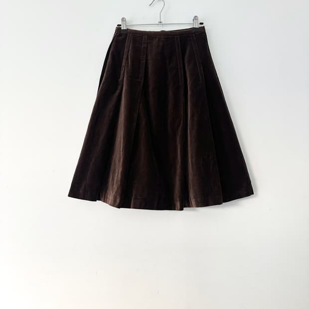 Velvet choco midi skirt / brown