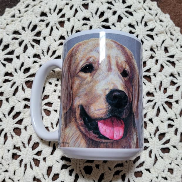 미국 작가 강아지 일러스트 머그(높이11.5cm)