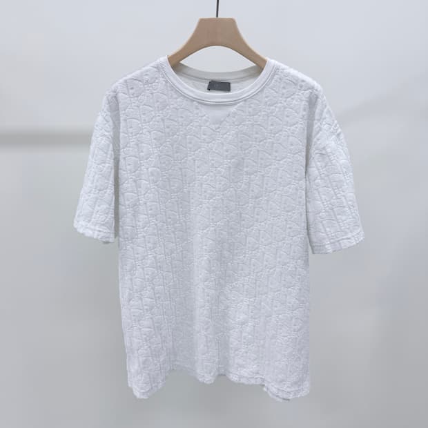 [S급/L] 디올 오블리크 테리 코튼 반팔 티셔츠 화이트