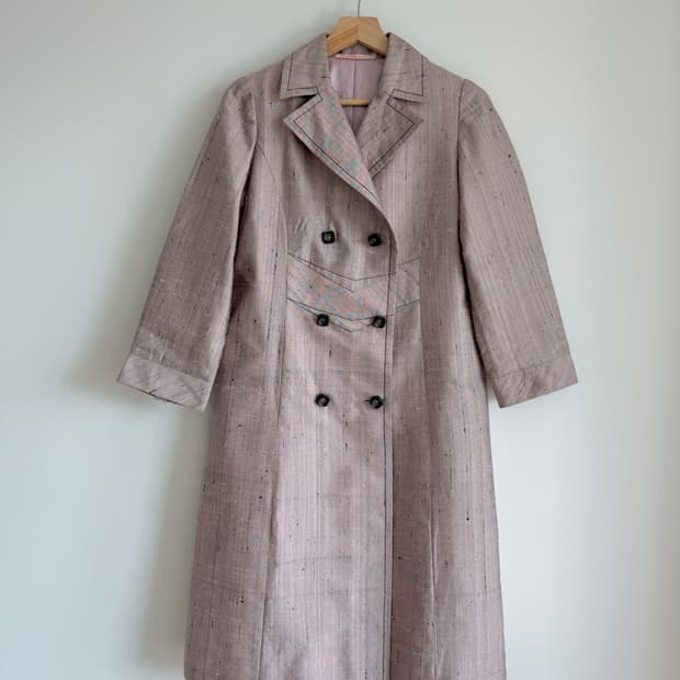 Pre owned 린넨 더블 트렌치 코트