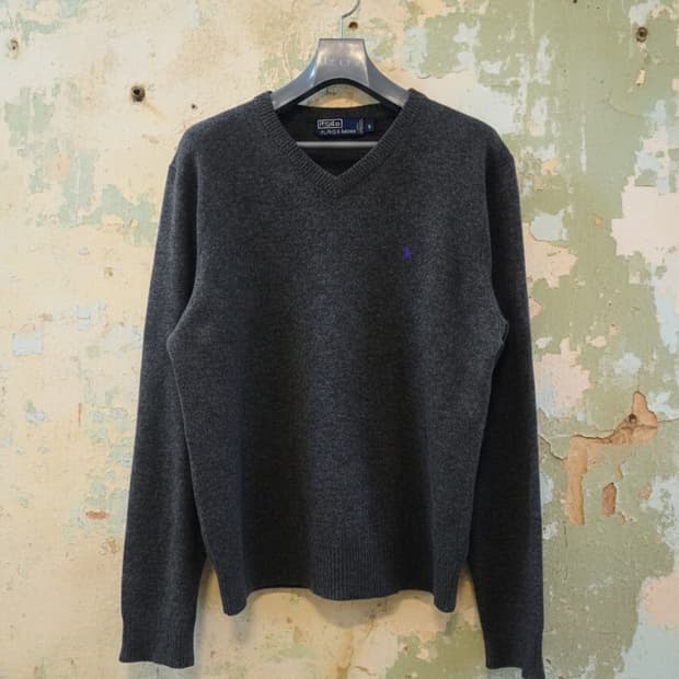 폴로 랄프로렌 램스울 브이넥 니트 L