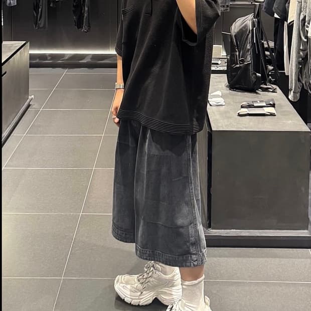 준지 자카드 데님 버뮤다 팬츠 48