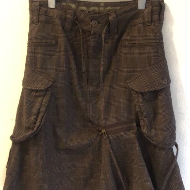 Desigual 데시구알 브라운 체크 스커트