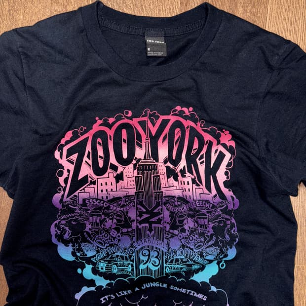 쥬욕 프린팅 슬림 반팔티