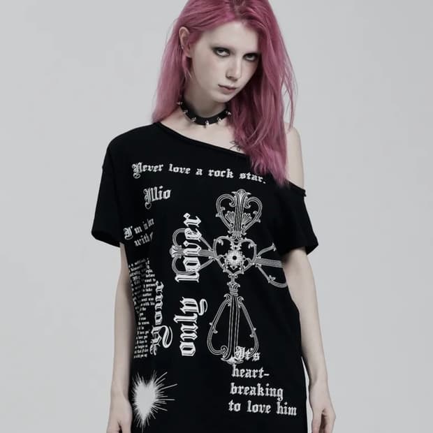 일리오 black lover one shoulder t-shirts