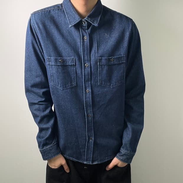 A.P.C. 아페쎄 투포켓 인디고 데님 셔츠 M