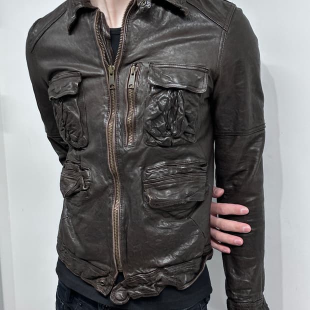 Pulp Fiction 멀티 포켓 램스킨 자켓