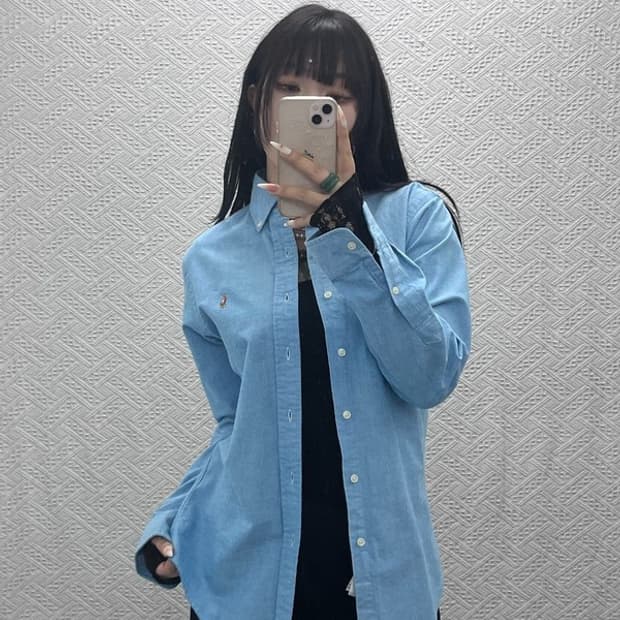 폴로 랄프로렌 멀티포니 옥스포드 연하늘 셔츠 S C09389