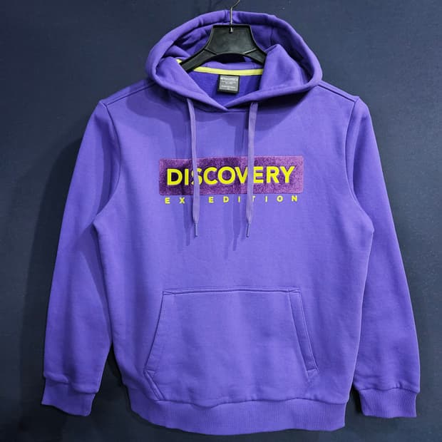 디스커버리 퍼플 남성 95 기모 포켓 후드티 