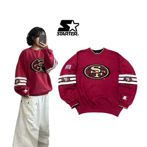 스타터 X NFL 90s 프로라인 49ers 샌프란시스코 스웻 맨투맨