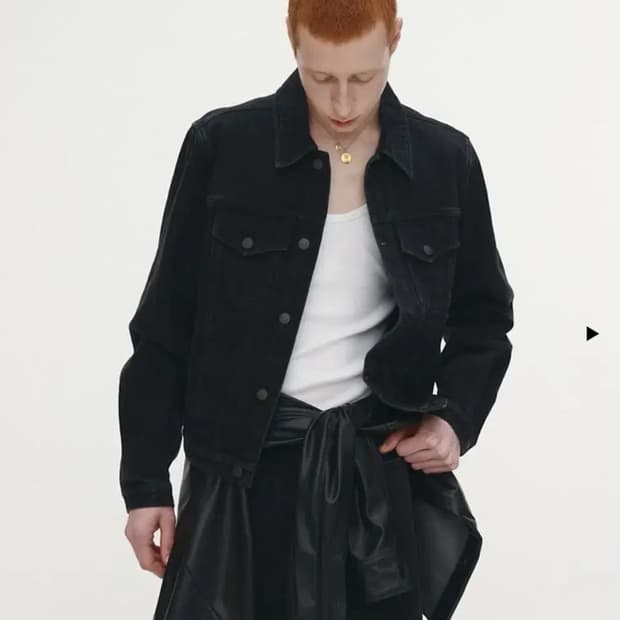 토니웩 워시드블랙 데님자켓 L