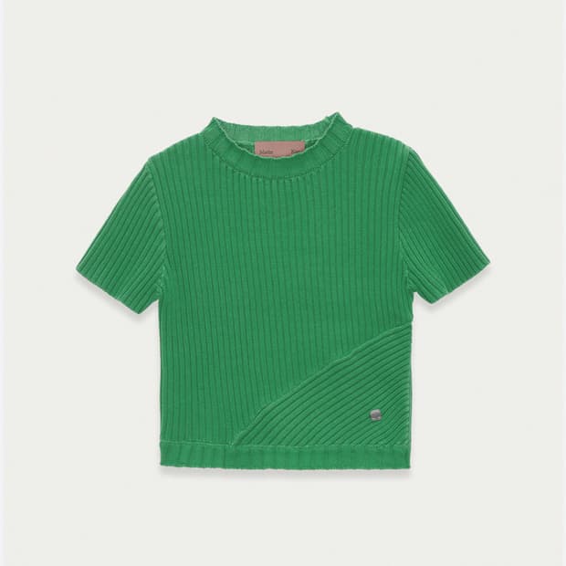 마뗑킴 그린 하프슬리브 니트