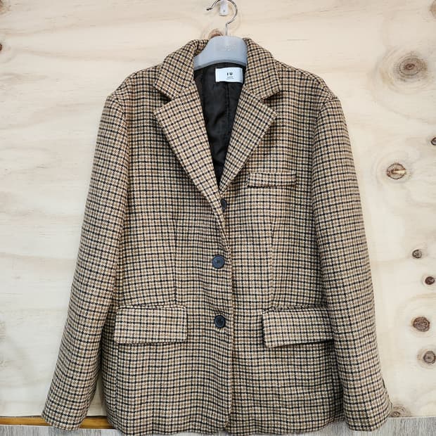 506) 누빔안감 체크 자켓