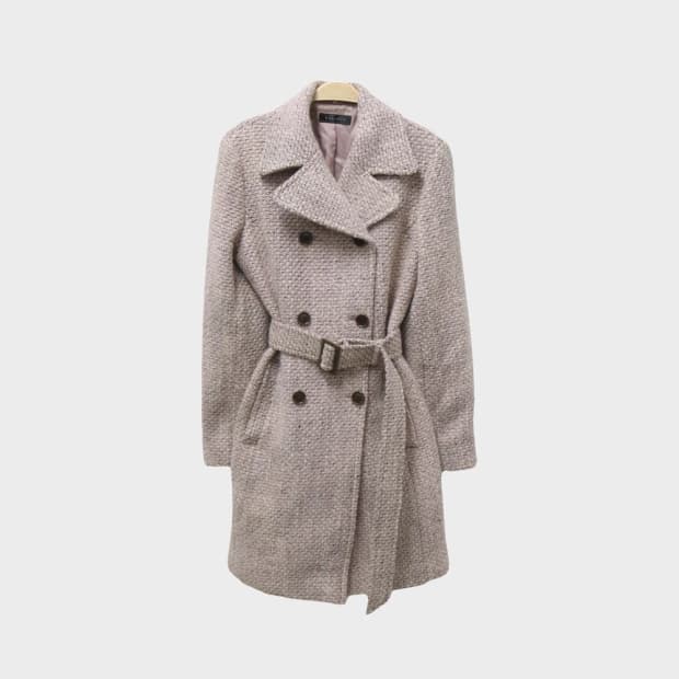 PARIOLY 트위드 투버튼 벨트 울 코트 62454