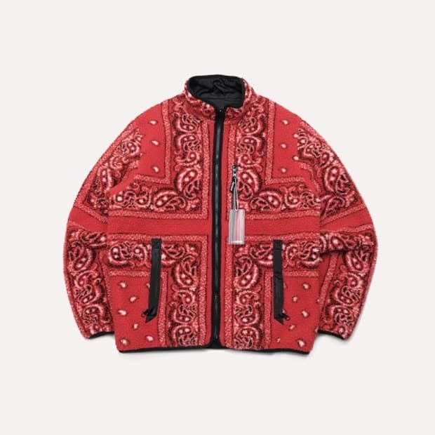 reversible bandana fleece jacket