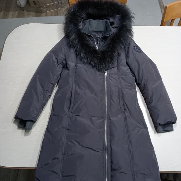 M90 HERA 구스다운 라쿤퍼 롱패딩 다크그레이 M-982