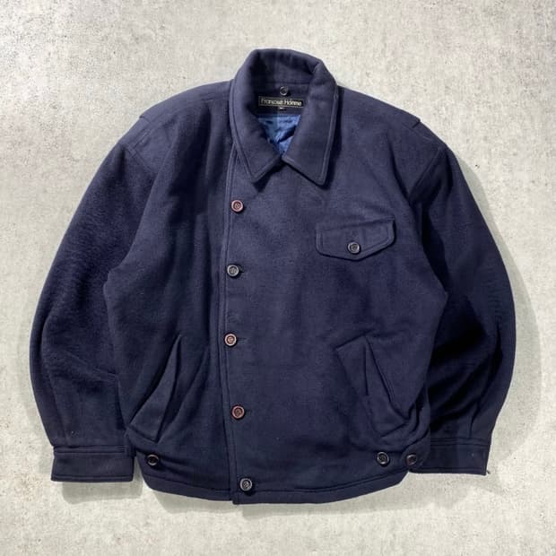 80s fransoise homme 아카이브 네이비 울자켓 m