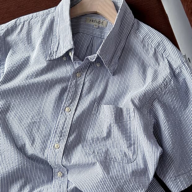 Natural sucker fabric H/S shirt