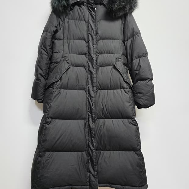 더엣지 프리미엄 구스다운롱패딩  블랙 폭스퍼