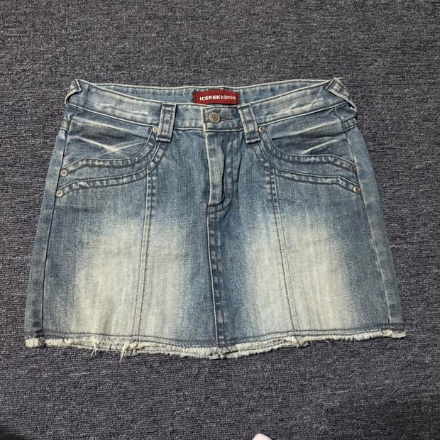 와이즈걸 빈티지 데님 미니 스커트