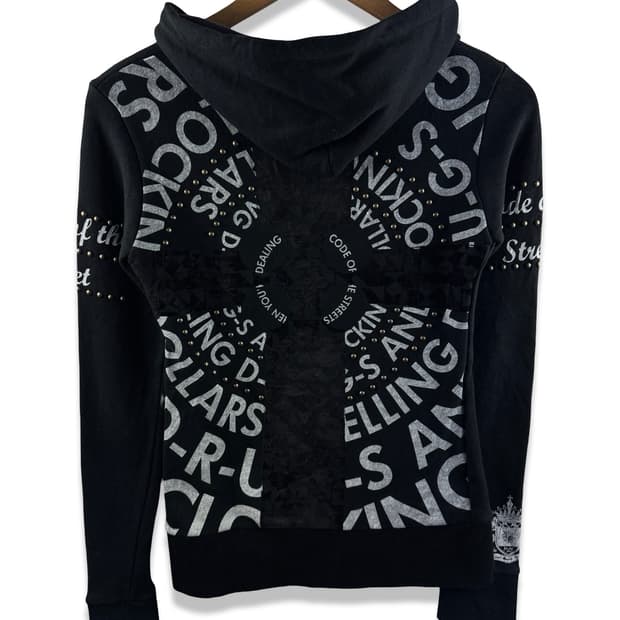 JPN Y2K 스터드 딱붙 후드집업2731