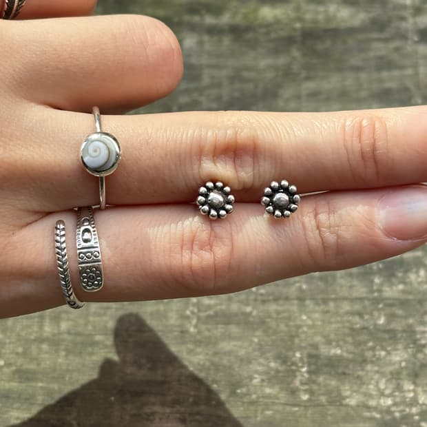 mini flower 925silver earring🌼