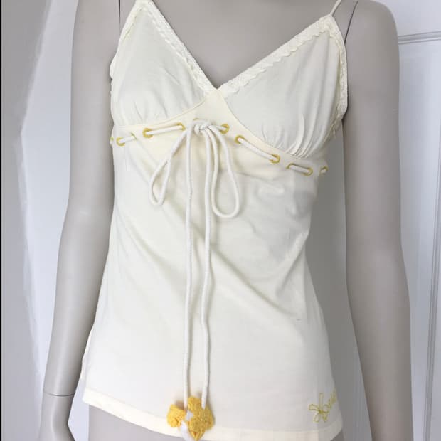 Miss Sixty Floral Crochet ivory Cami