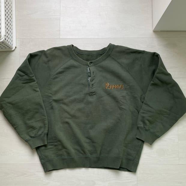 파파스 일본 빈티지 헨리넥 스웻셔츠 L