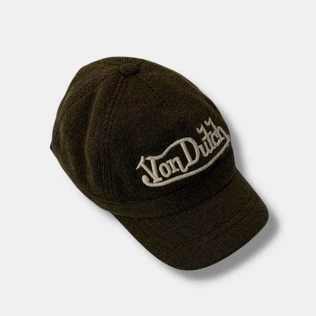 본더치 00‘s 브라운 카키 울 니트 코듀로이 볼캡