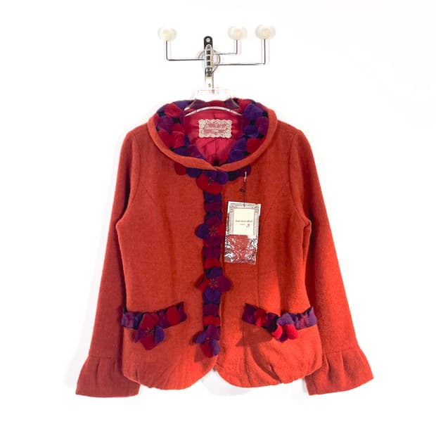 빈티지 울 플라워 코사지 자켓