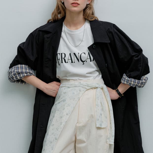 모데스트무드 파우더 트렌치코트 블랙 Powder Trench Coat (