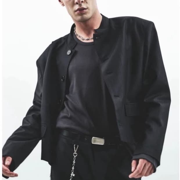 HELET [M] STRIPE STAND COLLAR JACKET