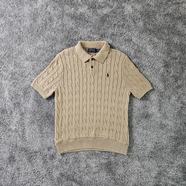 POLO RALPH LAUREN 케이블 니트 반팔 폴로