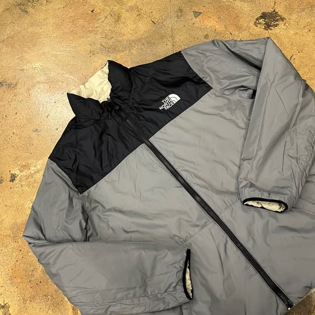 [정품/L] 노스페이스 블랙 그레이 패딩 화이트 양면 점퍼 b18