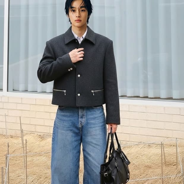 알포/ 캐시미어 - CROP JACKET(그레이)