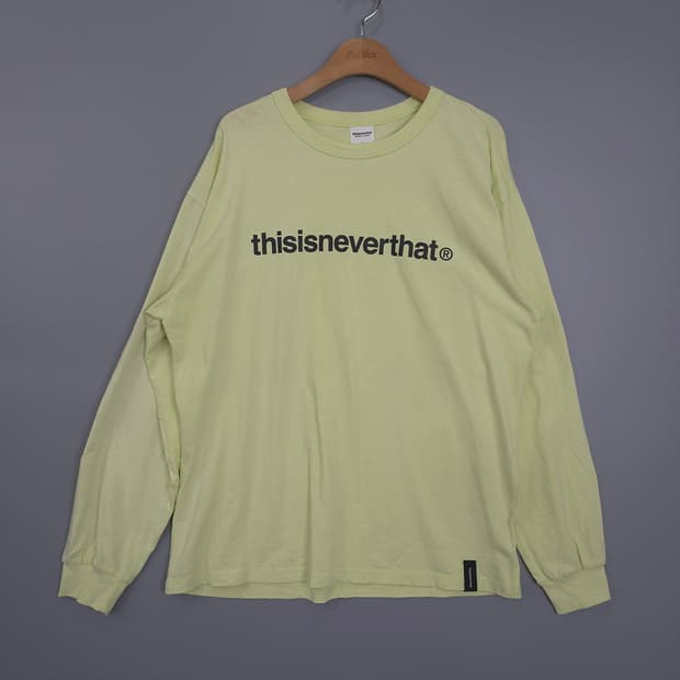 디스이즈네버댓 thisisneverthat 레터링 긴팔티 라이트그린 L