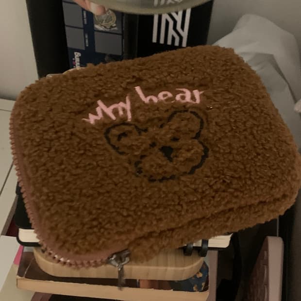 쿨키즈타운 테디 베어 퍼 브라운 이북 리더기 카메라 디카 외장하드 파우치