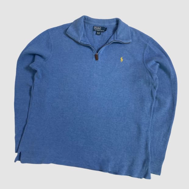 폴로 반집업니트