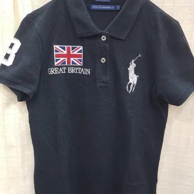 폴로 빅포니 블랙 반팔 영국국기