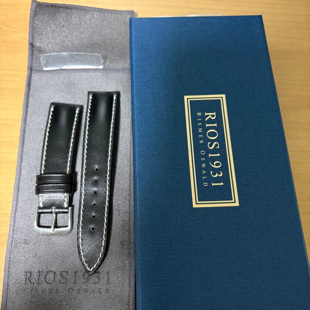 리오스 코도반 스트랩(신품, 블랙, 20mm)